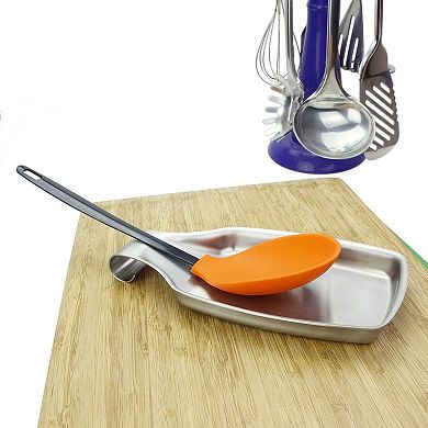 304 Stainless Steel Oversized Spoon Rest, Durable & Brushed Finish