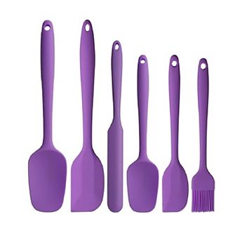Heat-Resistant Silicone Spatula Set - Purple, One-Piece Seamless Design, Non-Stick