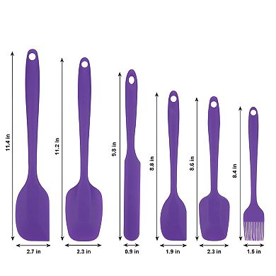 Heat-Resistant Silicone Spatula Set - Purple, One-Piece Seamless Design, Non-Stick