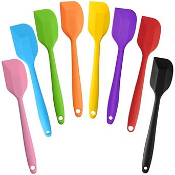 Set of 8 Heat-Resistant Silicone Spatulas, 11" Non-Stick with Stainless Steel Core