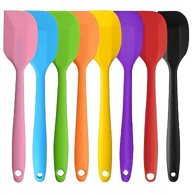 Set of 8 Heat-Resistant Silicone Spatulas, 11" Non-Stick with Stainless Steel Core