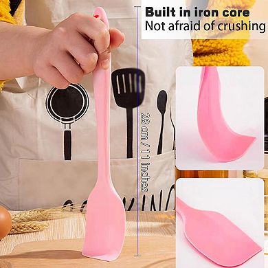 Set of 8 Heat-Resistant Silicone Spatulas, 11" Non-Stick with Stainless Steel Core