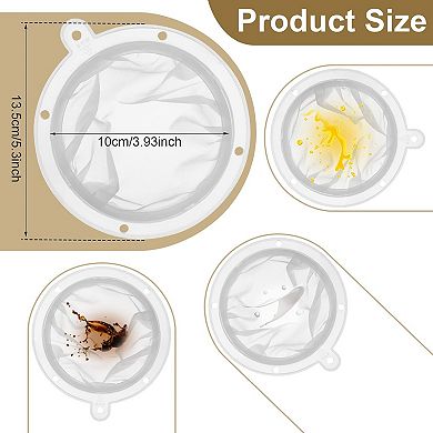 4-Piece 5" Nylon Mesh Strainer Set for Filtering Yogurt, Juice, Milk, Honey