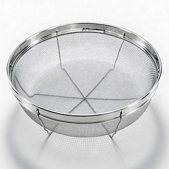 Stainless Steel Mesh Strainer Bowl for Pasta, Rice, Fruit with Resting Base