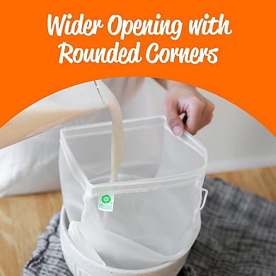 Pro Nut Milk Bags 2-Pack - 12"x12" Reusable Nylon Strainers for Almond Milk & Juices