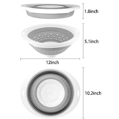 Heavy Duty 5-Quart Collapsible Colander & Strainer for Pasta, Veggies, & Fruits