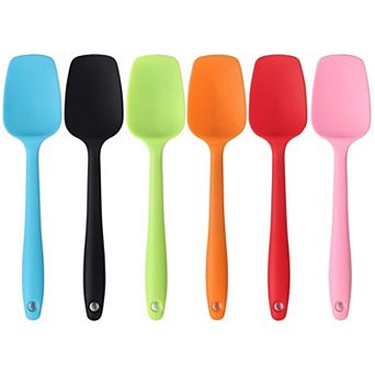 6 pc Silicone Spatula Set, 8.2" Heat-Resistant, Flexible Non-Stick Scrapers & Spoonulas