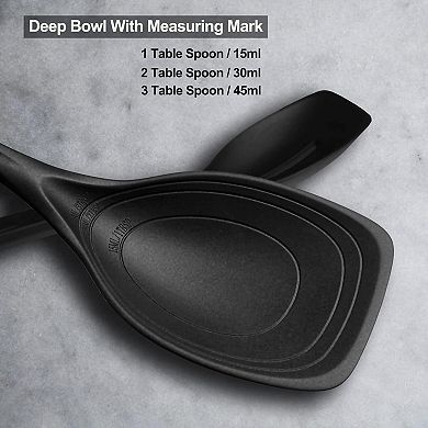 2-Pack Heat-Resistant Silicone Cooking Spoons, Non-Stick Slotted & Solid for Mixing & Serving