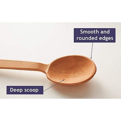 18-Inch Heavy Duty Wooden Spoon with Long Handle Sturdy Mixing Tool for Cooking & Décor
