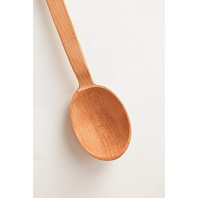 18-Inch Heavy Duty Wooden Spoon with Long Handle Sturdy Mixing Tool for Cooking & Décor