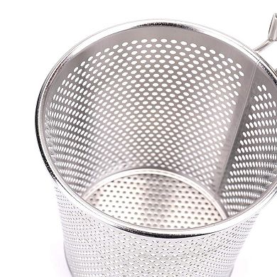 3-Pack Stainless Steel Mesh Basket with Wooden Handle for Pasta, Noodles, Dumplings