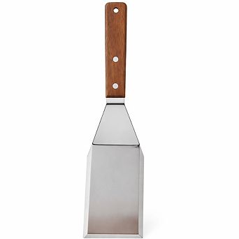 Stainless Steel Grill Spatula with Beveled Edges & Wooden Handle for Cooking & Grilling, 11x3"