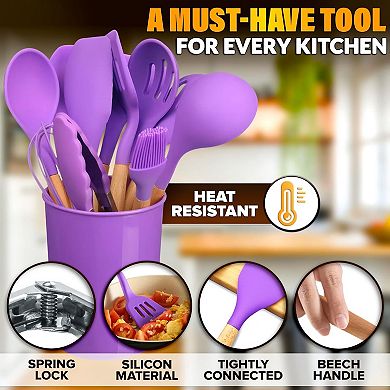 12-Pc Purple Silicone Kitchen Set