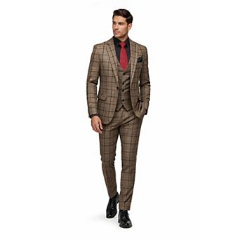 Mens Modern Plaid Suit