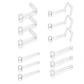 Transparent Nose Stud Set