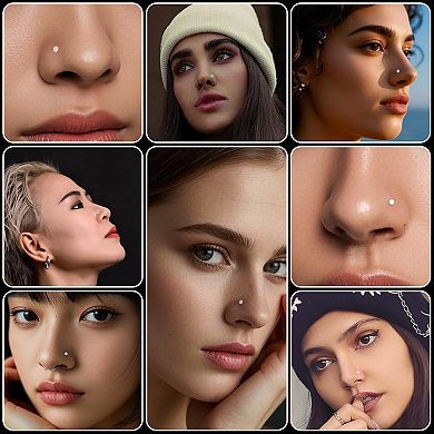 Transparent Nose Stud Set