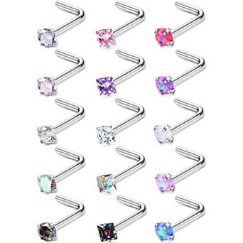 Surgical Steel Nose Rings with CZ Studs