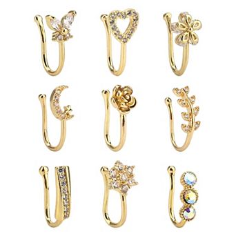 Fake CZ Nose Cuffs for Non-Pierced Nose