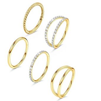 Double Hoop Nose Ring Set