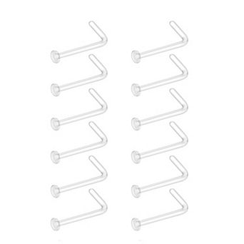 12 pc Clear Nose Studs for Work