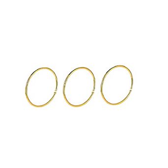 Gold Nose Ring Hoop Set