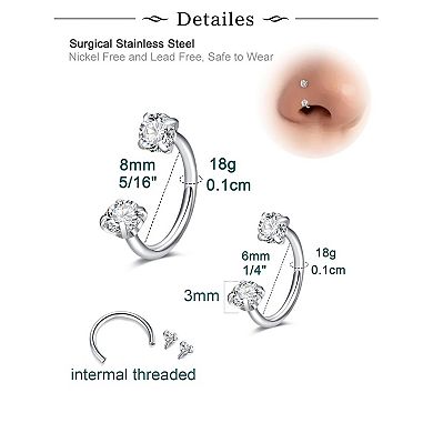 Titanium Nose Stud and Ring Set