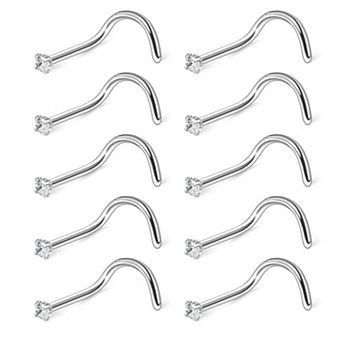Surgical Steel Nose Studs with CZ