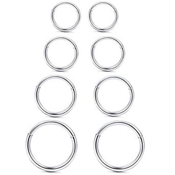 8 pc Titanium Nose Ring Set