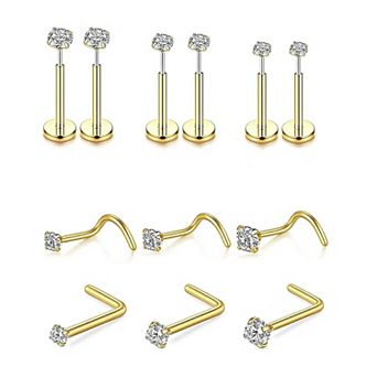 Surgical Steel Nose Stud Pack