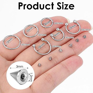 6 Pcs Septum Nose Ring Set