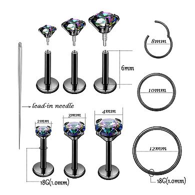 Surgical Steel Piercing Jewelry Set