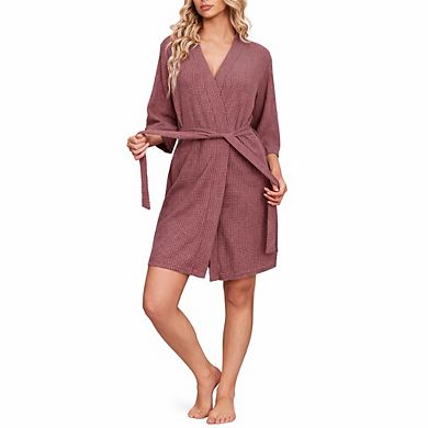 Women Easy Wear Waffle Robe