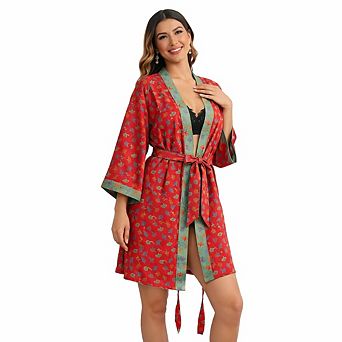 Women Cozy Cotton Lounge Robe