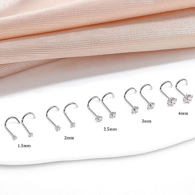Surgical Steel Corkscrew Nose Studs