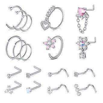Surgical Steel Nose Jewelry Set