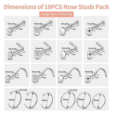 Surgical Steel Nose Ring Set