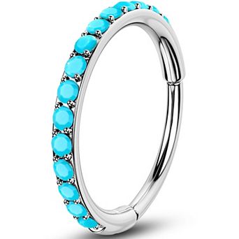 Turquoise Nose Ring Hoop Set