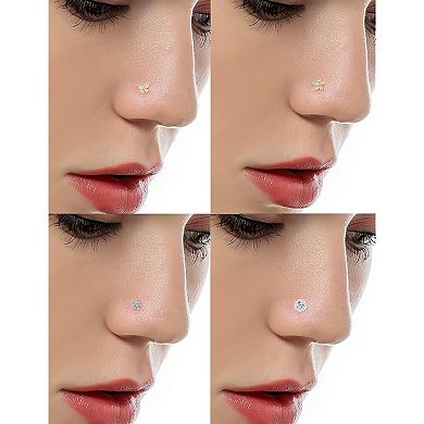 9Pcs Nose Stud and Ring Set 20G