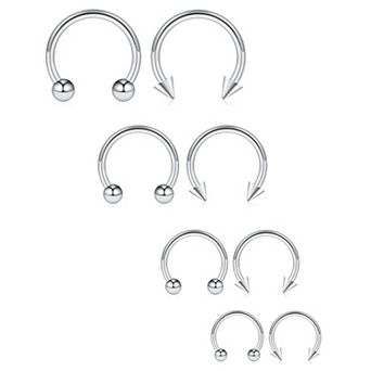 8 pc Surgical Steel Nose Ring Set