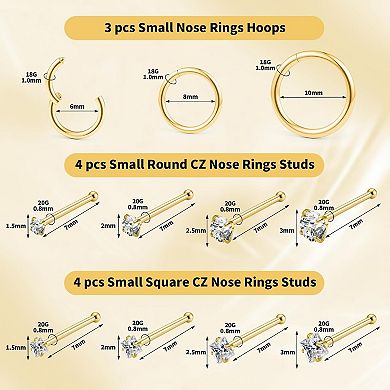 Surgical Steel Nose Stud Pack