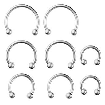 8 pc Surgical Steel Nose Ring Set