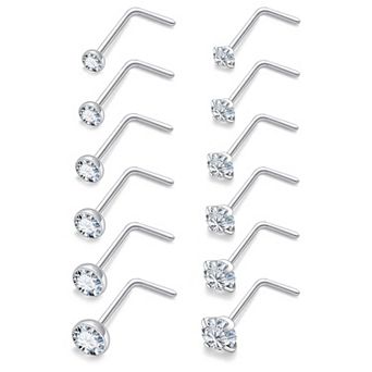 Surgical Steel L Shaped Nose Studs