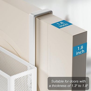 Over The Door Hooks Organizer with 12 Coat Hooks and 2 Mesh Baskets Storage Rack