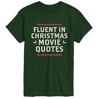 Men's Fluent In Christmas Movie Quotes Short Sleeve Graphic T-Shirt