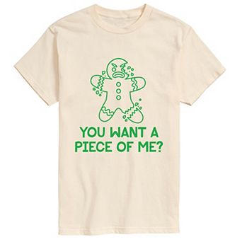 Men's "You Want A Piece Of Me?" Gingerbread Man Short Sleeve Graphic T-Shirt