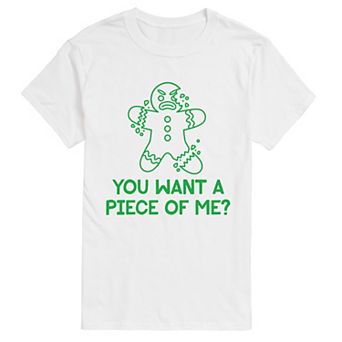 Men's "You Want A Piece Of Me?" Gingerbread Man Short Sleeve Graphic T-Shirt