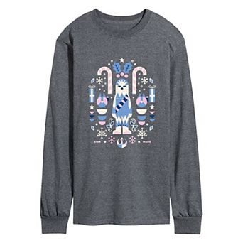 Men's Star Wars Chewbacca Scandinavian Christmas Long Sleeve Graphic T-Shirt