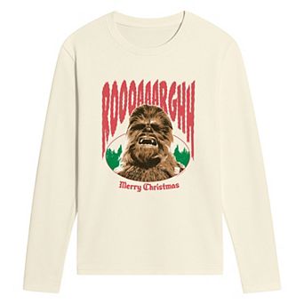 Men's Star Wars Chewbacca Merry Christmas Long Sleeve Graphic T-Shirt