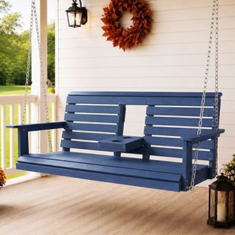 Fortune Candy Poly Lumber 3-Seat Porch Swing, HIPS 5-ft Bench Swing
