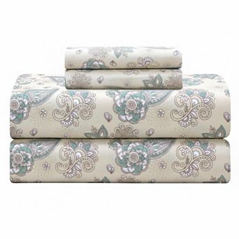 300 Thread Count Cotton Percale Sheet Set 16 in Deep Pocket Breathable Hotel Quality Bedding